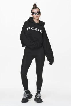Troms Oversized Cropped Hoodie Black -Pegador Sale Store PGDR DND E COMMERCE WMNS57301
