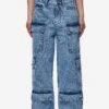 Leli High Waist Cargo Jeans Washed Denim Blue