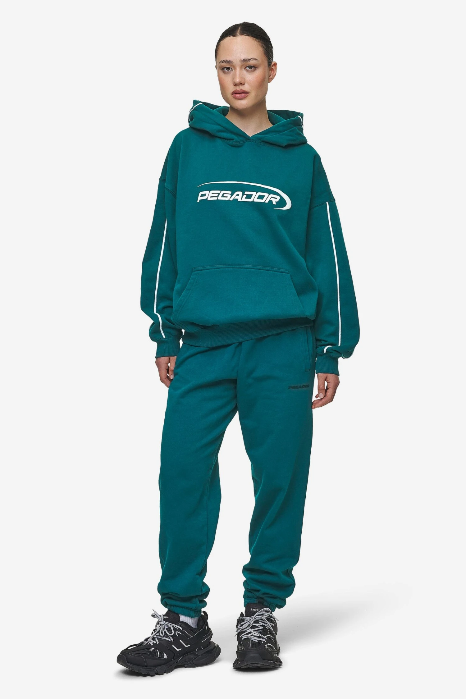 Villa High Waisted Sweat Pants Washed Urban Turquoise Black Gum 2 Villa High Waisted Sweat Pants Washed Urban Turquoise Black Gum - Image 2