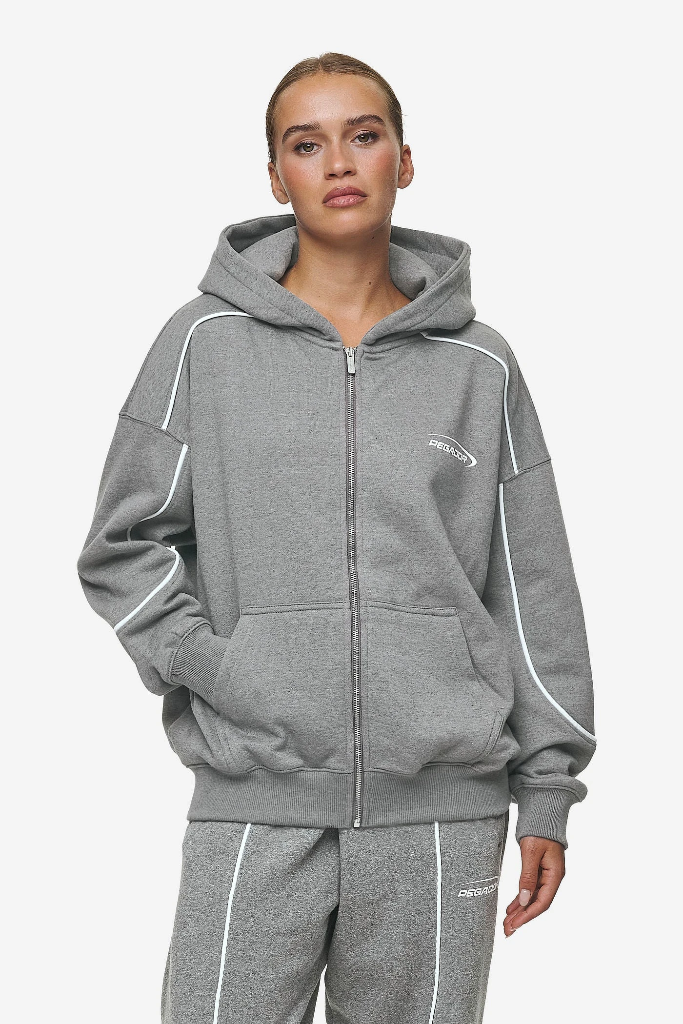 Silvi Oversized Sweat Jacket Deep Grey Melange 1 Silvi Oversized Sweat Jacket Deep Grey Melange