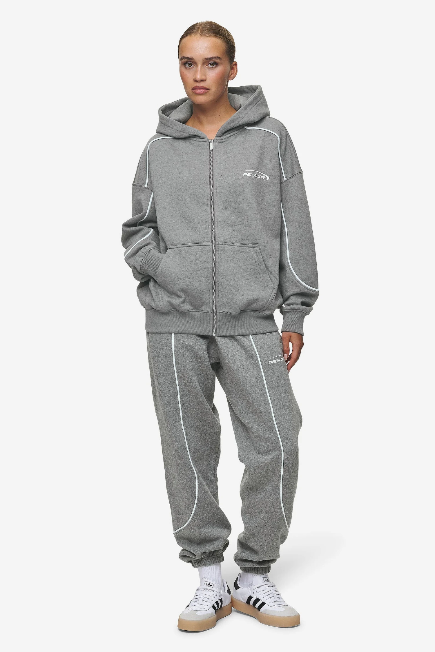 Silvi Oversized Sweat Jacket Deep Grey Melange 2 Silvi Oversized Sweat Jacket Deep Grey Melange - Image 2