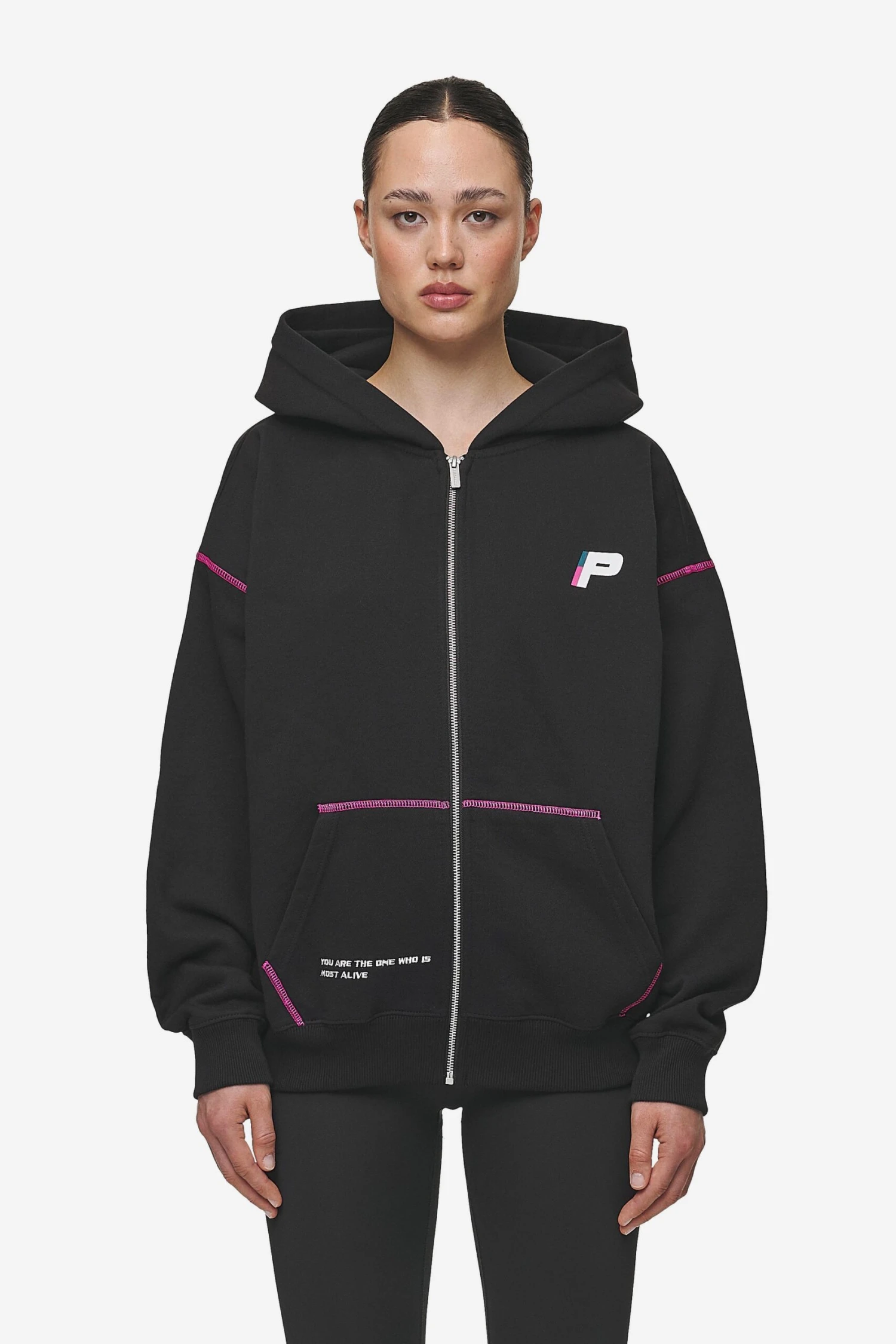 Jenna Oversized Sweat Jacket Washed Black 3 Jenna Oversized Sweat Jacket Washed Black - Image 3