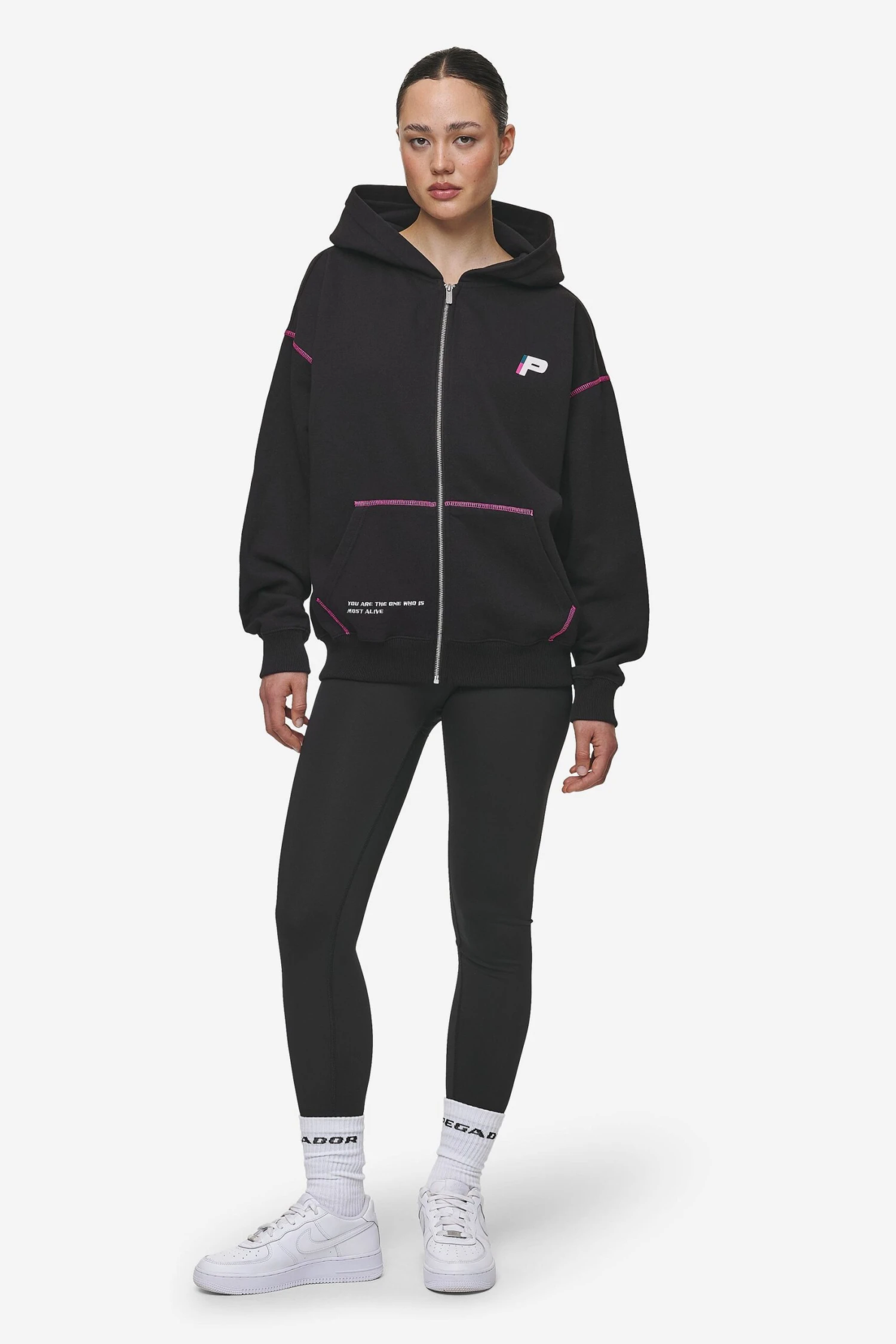 Jenna Oversized Sweat Jacket Washed Black 6 Jenna Oversized Sweat Jacket Washed Black - Image 6