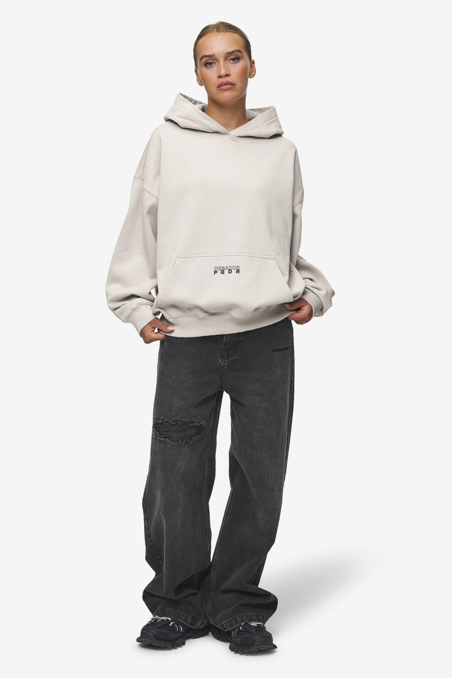 Nisa Oversized Hoodie Washed Moon Grey 2 Nisa Oversized Hoodie Washed Moon Grey - Image 2