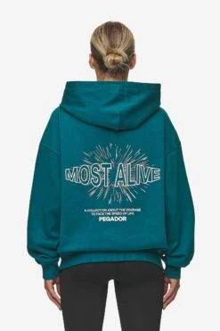 Nisa Oversized Hoodie Washed Urban Turquoise