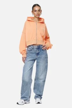Marla Cropped Zip Hoodie Washed Apricot White Gum -Pegador Sale Store PGDR NEVER TOO LATE ECOMMERCE FEMALE DAY 2103