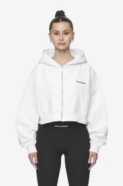 Lana Logo Cropped Sweat Jacket White Black -Pegador Sale Store PGDR Next Wave E COMMERCE WMNS DAY 245383