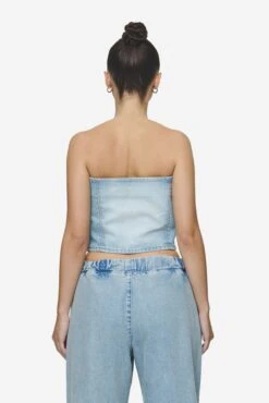 Miranda Denim Tube Top Washed Pale Blue Bleached Blue -Pegador Sale Store PGDR Next Wave E COMMERCE WMNS DAY 246363