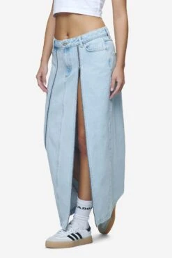 Aya Denim Midi Zip Skirt Washed Light Blue -Pegador Sale Store PGDR Next Wave E COMMERCE WMNS PANTS DAY 24594