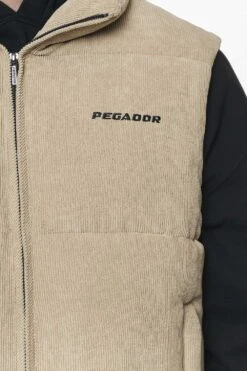 Bardon Cord Puffer Vest Sand -Pegador Sale Store PGDR OUTERWEAR MENS6119