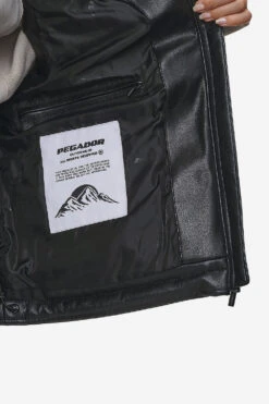 Priory Faux Leather Puffer Vest Metal Logo Black 13 Priory Faux Leather Puffer Vest Metal Logo Black -Pegador Sale Store PGDR WINTERJACKETS ECOMMERCE WOMENS52420