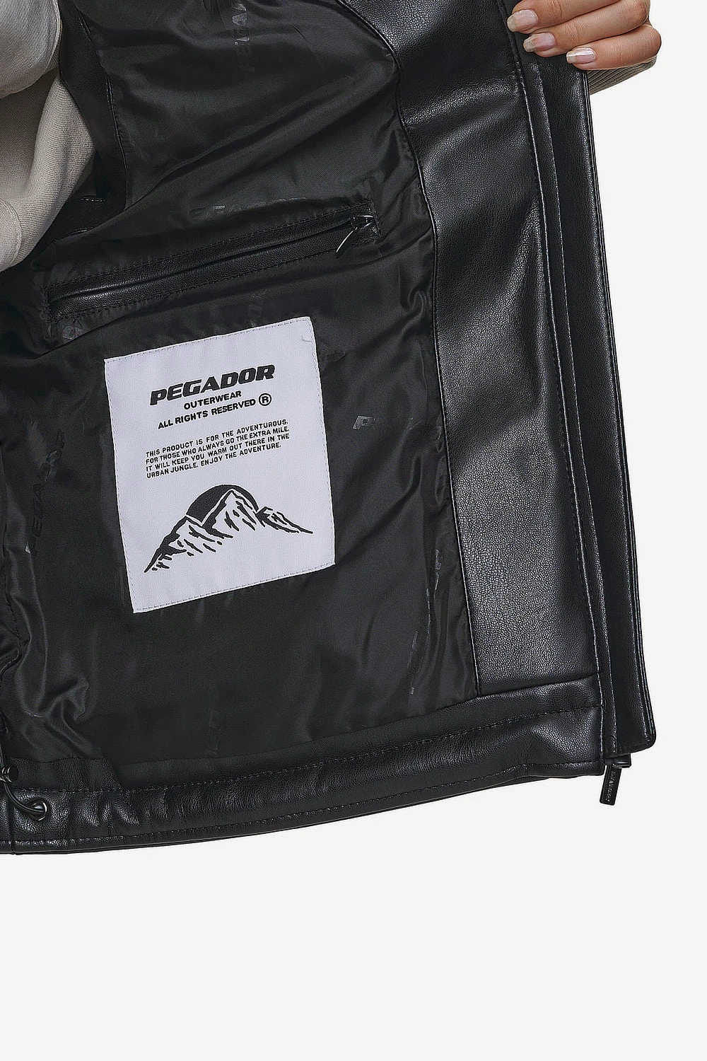 Priory Faux Leather Puffer Vest Metal Logo Black 7 Priory Faux Leather Puffer Vest Metal Logo Black - Image 7